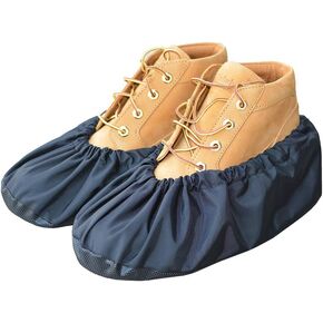 Premium Reusable Shoe and Boot Covers for Contractors - 1 Pair, Non-Slip, Black, Large