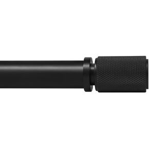 Ivilon Curtain Rods for Windows - Diamond Knurled End Cap, 1 inch Diameter, Telescoping Adjustable Curtain Rod, 72 to 144 Inches. Color Black