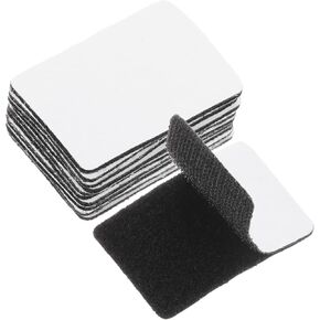uxcell 2x2.4 inch Hook and Loop Strips with Adhesive, 25 Set Double-Sided Fasten Mounting Tape for Sewing DIY Crafting Black