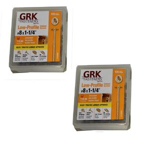 GRK CAB8114HP Cabinet HandyPak 8 by 1-1/4-Inch Screws, 2 Pack of 100 Screws
