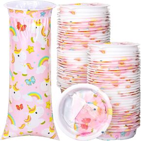 50Pcs Kids Vomit Bags Disposable Cartoon Emesis Bags Leak Proof Self Sealing Barf Bags Portable Throw Up Bags for Motion Car Air Sea Sickness Nausea Travel