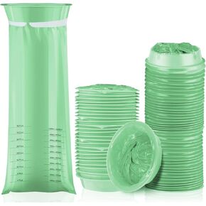 TaoBary 50 Pcs Vomit Bags 1000ml Emesis Bags Disposable Barf Bags Leak Resistant Emesis Bags Aircraft Car Sickness Bag for Travel Motion Sickness Pregnancy Patients(Green)