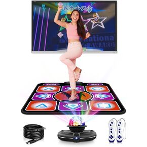Dance Mat, Electronic Dance Mat for TV with Camera, Non-Slip Dance Mat for Girls, Birthday Gifts Dance Game Mat for Kids Adults Girls Boys (Black)