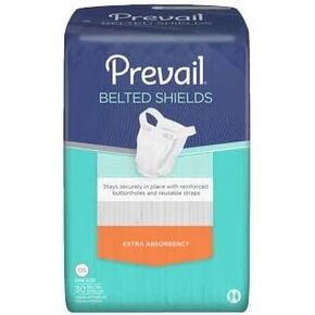 Prevail Incontinence Belted Shields - Unisex Adult Incontinence Belted Shields - Disposable Adult Belted Shield for Men& Women - Extra Absorbency - 30 Count Bag