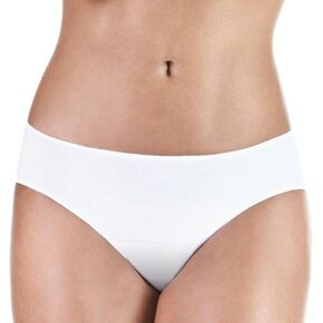 Washable Urinary Incontinence Bikini Underwear for Women with Front Absorbent Area (White, Small)