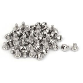 uxcell M4x5mm 316 Stainless Steel Metric Phillips Pan Head Machine Screws Bolts 50 Pcs