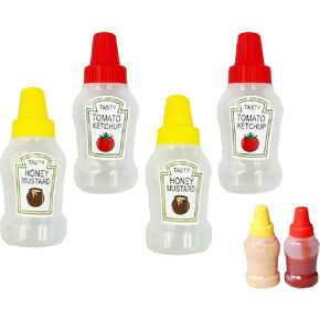 4 قطع زجاجة كاتشب صغيرة من لوبورو، 25 مل من زجاجات ضغط البهارات البلاستيكية القابلة لإعادة الملء، زجاجات حاوية صلصة الصويا والعسل مع غطاء لولبي للتخييم والمدرسة والشواء في صندوق بينتو in Kuwait