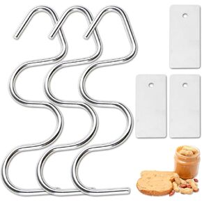 3-Pack Peanut Butter Stirrer and Scraper - Stainless Steel Mixer Tool for 12-30 OZ Jars - Stirrers for Mixing Natural Peanut Butter & Jam - Ideal Peanut Butter Mixer for Mixing Various Spreads