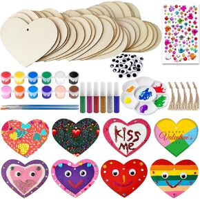 Halloween Wooden Painting Kit, DIY Wooden Pumpkin Ghost Ornaments, Unfinished Wood Slices Halloween Crafts for Kids Adults, Art and Craft Supplies for Halloween Hanging Decorations