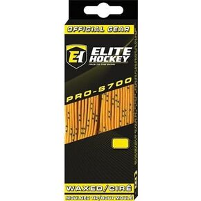 Elite Hockey Pro-S700 Waxed Skate Laces - (Yellow/Navy, 72 IN)