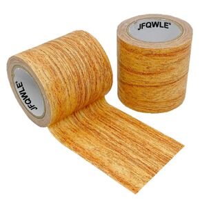 2.2" x 15' Realistic Wood Grain Repair Tape Patch, Self Adhesive Wallpaper Decal Decoration Tape for Repairing Floor, Door, Windows, Table and Chair, Furniture 2 Roll (Natural Oak)