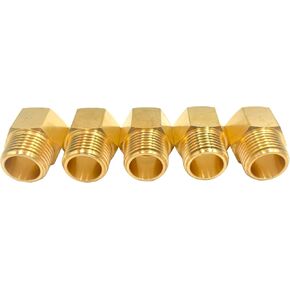5 Pack Solid Brass 1/2" Female NPT x 1/2" Male NPT Thread Brass Hex Pipe Fittings Adaptor,Brass Pipe Fitting,1/2'' NPT Brass Extension coupling