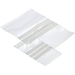 (Pack of 100) 6.29"" x 8.66"" (16 x 22 cm) Ziplock Bags 50 Microns, Resealable Clear Plastic Bags, Packing, Storage Bags, Press Seal Bags With Label Field, Transparent