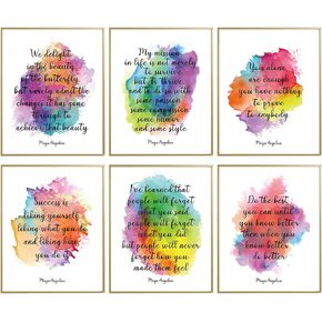 MTL HOE Maya Angelou Quotes Wall Art Positive Quotes Wall Decor, African American Wall Art, Colorful Poster Office Wall Art Decor For Women, Inspirational Art Print For Office Motivational Wall Decor