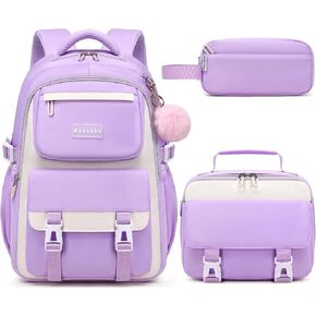 Makukke School Backpack for Girls Book Bag Set, School Bag for Teens Girls Kid Children Elementary Middle School Student, Waterproof