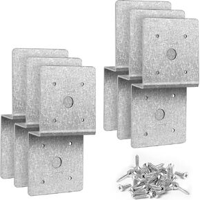 6 PCS Metal Z Bracket ,for 2x4 Cross Joist and 4x4 Post,Metal Joint Corner Brace Support Pergola Brackets for Roofing Trusses Wood Timber Connectors , Furniture(Including Screws)