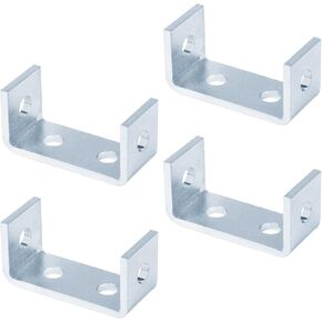 4 Hole, U Shape Fitting for Parallel 1-5/8" Strut Channel, Accept 1/2" Bolt, U Fitting Clevis, Thickness 5.5mm, 4 Pcs