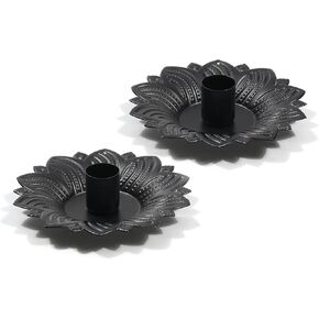 2 Pcs Taper Candle Holders Candle Sticks Holder Decor, Metal Pillar Candle Holder for Table, Black Candlestick Holders Fits 3/4" Candle for Party Dining Wedding Thanksgiving