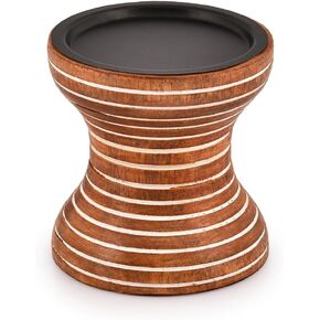 Candlestick Holders Mango Wood Farmhouse Rustic Wood Candle Holder for Dining Table Centerpiece, Coffee Table, Mantel, Or Any Table Top, Small (4" X 4" X 4")