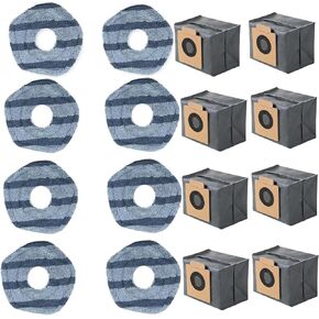 Vacuum Accessories For Eufy X10 Pro Omni Cleaner Robot-14 PCS(6 Mop Pads+8 Dust Bag)