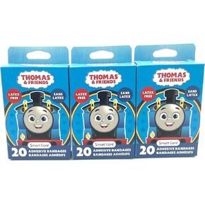 JJM Thomas and Friends Character Bandages, Assorted Designs, Box of 20-3pk, Small