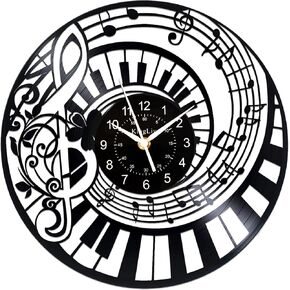 KingLive Music Clock, 12 inch Vinyl Record Wall Clock with Light, Creative Gifts for Piano and Music Lovers, Music Art Wall, LED Wall Clock for Living Room Classroom Kitchen Decor