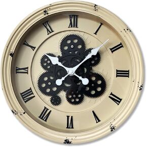 evursua 15.2 بوصة كبيرة والعتاد ساعة التروس الحقيقية تتحرك ساعة الحائط، خمر الجماليات الصناعية Steampunk الفن ديكور المنزل على مدار الساعة، ديكور ساعة الحائط السوداء لغرفة المعيشة ديكور المنزل والمكتب in Kuwait