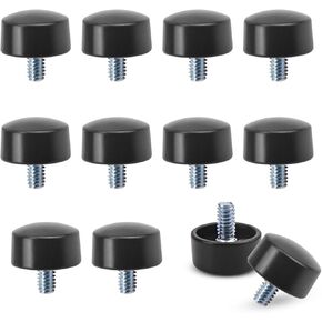 Curtain Rod Ends, Curtain Rod Fins Ends are Sturdy and Durable, Black Cylindrical, Curtain Fins Ends are Suitable for 3/4 Screw Curtain Rods (12PCS)