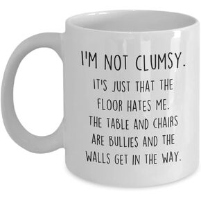Funny Accident prone mug, clumsy person gifts, accident prone coffee cup, gift idea for accident clumsy people