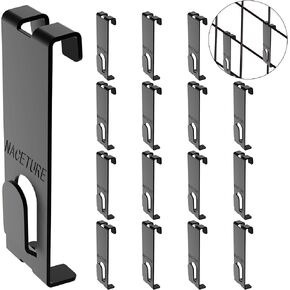 NACETURE Double Gridwall Hooks- 24 Pcs Display Hooks for Grid Wall Panel- Grid Wall Hooks 6 inch with Extra Hook On The Bottom- Durable Peg Hook Wall Grid Panel Hooks for Hanging (6 inch)