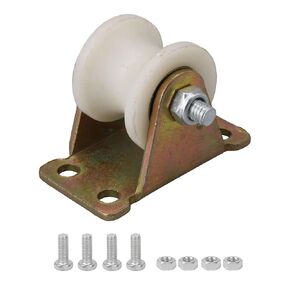 CNBTR Nylon U Type Groove Fixed Caster Wheel Top Plate Rail Pulley 1.2 "(with 4pcs Screws and 4pcs Nuts)