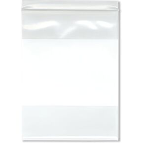 Plymor 6" x 8" (Pack of 100), 6 Mil Industrial Duty White-Block Zipper Reclosable Plastic Bags