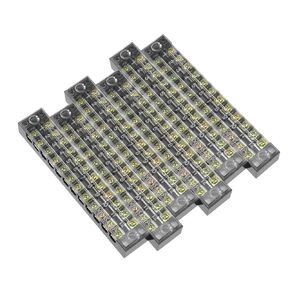 uxcell 6 Pcs 12 Positions Dual Rows 600V 15A Wire Barrier Block Terminal Strip TB-1512L