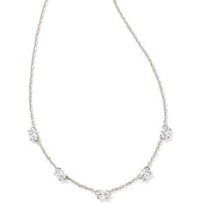Kendra Scott Cailin Crystal Strand Necklace in White Cubic Zirconia, Fashion Jewelry For Women