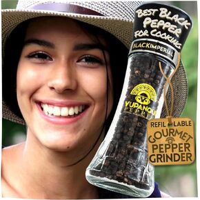 Organic Black Pepper Grinder Manual Pepper Grinder Yupanqui BLACK IMPERIAL, 3.5oz Award-Winning Gourmet Peppercorns Peppermill - Organic Pepper Mill Grinder - Best Black Peppercorn Grinder for Kitchen