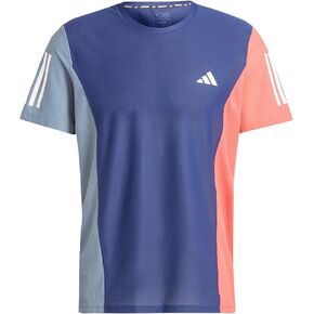 adidas Men's Own The Run Colorblock T-Shirt, Dark Blue/Preloved Ink/Preloved Scarlet