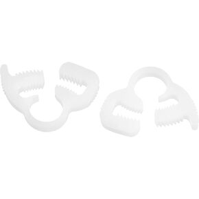 uxcell 2 Pcs Double Snap Grip Hose Clamps, Plastic 16.9-19 Mm/0.67-0.75 Inches Inner Dia Adjustable Several Ratcheting Tubing Clamp for Home, White