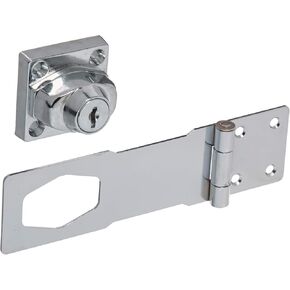 First Watch Security 3708-601 4-1/2" Keyed Alike Hasp Lock Chrome Finish, 1 Count (Pack of 1)