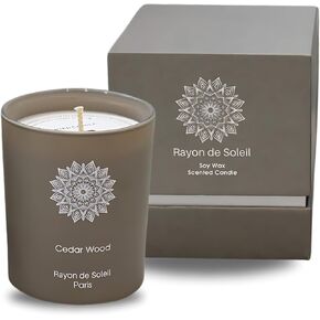 Scented Candle in Matt Glass (White) - Herre D'Hermes - Luxurious Box - 7.1 Oz - Gifts for Anniversaries, Birthdays, Housewarmings, and More - 40 Hrs Burn Time - Aesthetic Soy Candle Gift Set