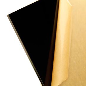 3/8" (9mm) Black Acrylic Plexiglass Sheet 24" x 12" Cast Thick Nominal Size AZM Displays
