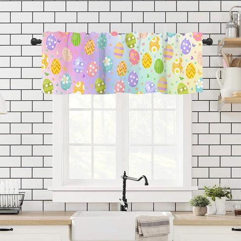 Tomalillin القديس باتريك نافذة الستائر الستارة المطبخ قضيب جيب قصيرة لوحات الستار، البرسيم جنوم شامروك الستارة الستارة، جنوم نافذة العلاجات الستائر لغرفة المعيشة غرفة نوم 54x18in in Kuwait