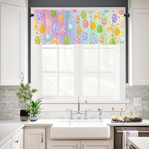 Tomalillin القديس باتريك نافذة الستائر الستارة المطبخ قضيب جيب قصيرة لوحات الستار، البرسيم جنوم شامروك الستارة الستارة، جنوم نافذة العلاجات الستائر لغرفة المعيشة غرفة نوم 54x18in in Kuwait