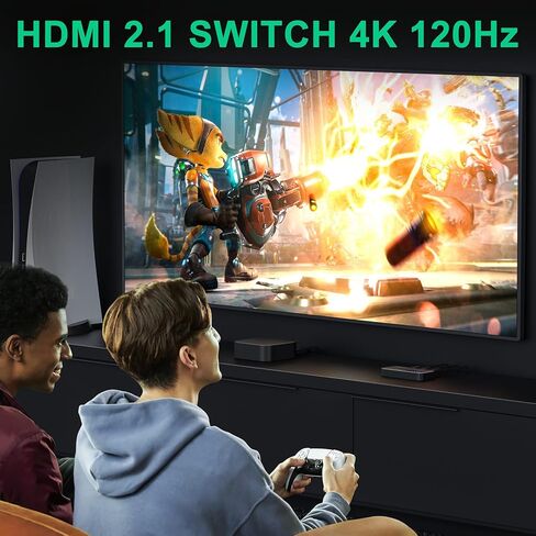 محول HDMI 2.1 4K 120 هرتز، محول AVIDGRAM HDMI 3 في 1 مع جهاز تحكم عن بعد بالأشعة تحت الحمراء، 3 منافذ 8K 60 هرتز، محور نحيف لتحديد HDMI تلقائيًا 48 جيجابت في الثانية، متوافق مع Xbox Series X، PS4 Pro، PS5، تلفزيون UHD، شاشة، جهاز عرض in Kuwait