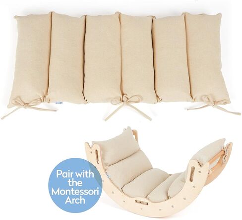Climbing Arch Pillow for Toddlers, Pillow Bed Floor Lounger, Stain Resistant Pikler Arch Cushion, Machine Washable Rocker Cushion, Multiuse Montessori Baby Pillow in Kuwait