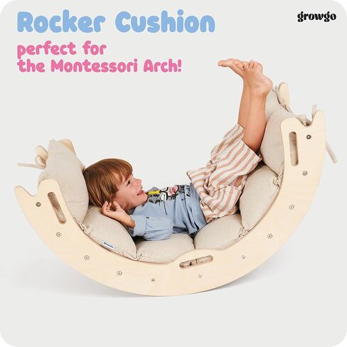Climbing Arch Pillow for Toddlers, Pillow Bed Floor Lounger, Stain Resistant Pikler Arch Cushion, Machine Washable Rocker Cushion, Multiuse Montessori Baby Pillow in Kuwait