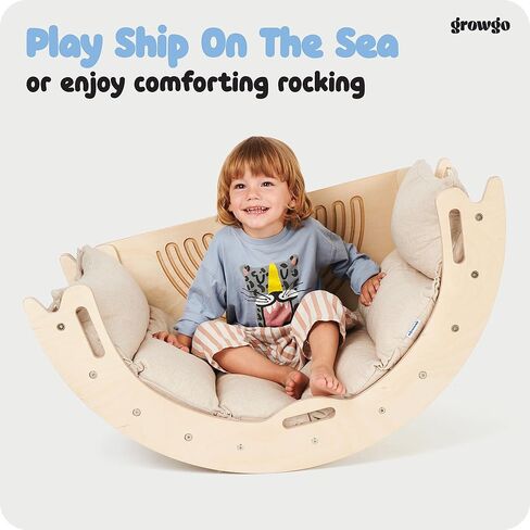 Climbing Arch Pillow for Toddlers, Pillow Bed Floor Lounger, Stain Resistant Pikler Arch Cushion, Machine Washable Rocker Cushion, Multiuse Montessori Baby Pillow in Kuwait