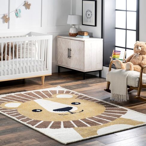 سجادة منطقة الأطفال nuLOOM Raffy Happy Lion، مقاس 8x10، بيج in Saudi Arabia