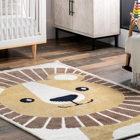 سجادة منطقة الأطفال nuLOOM Raffy Happy Lion، مقاس 8x10، بيج in Saudi Arabia