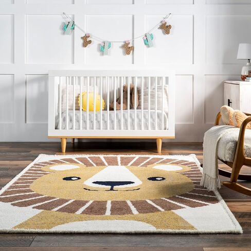 سجادة منطقة الأطفال nuLOOM Raffy Happy Lion، مقاس 8x10، بيج in Saudi Arabia