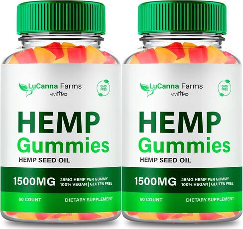 LuCanna Farms Hemp Gummies with Hemp Seeds Organic, LuCana Farms Gummies with Hemp Oil - Extra Strength 1500MG, Lu Canna All Natural Gummys for Sleep and Overall Wellness, Lu Cana Reviews (2 Pack) in Saudi Arabia